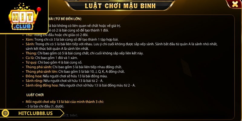 Bài Mậu Binh - Dòng Game Trí Tuệ Hấp Dẫn Thành Viên 2 Khi chơi binh xập xám anh em cần nắm vững quy luật