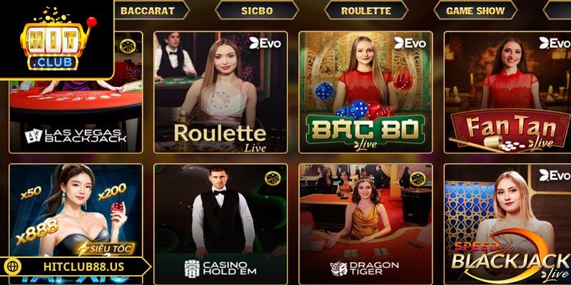 Live casino Hitclub nổi bật vì sự đẳng cấp của sòng bạc thượng lưu